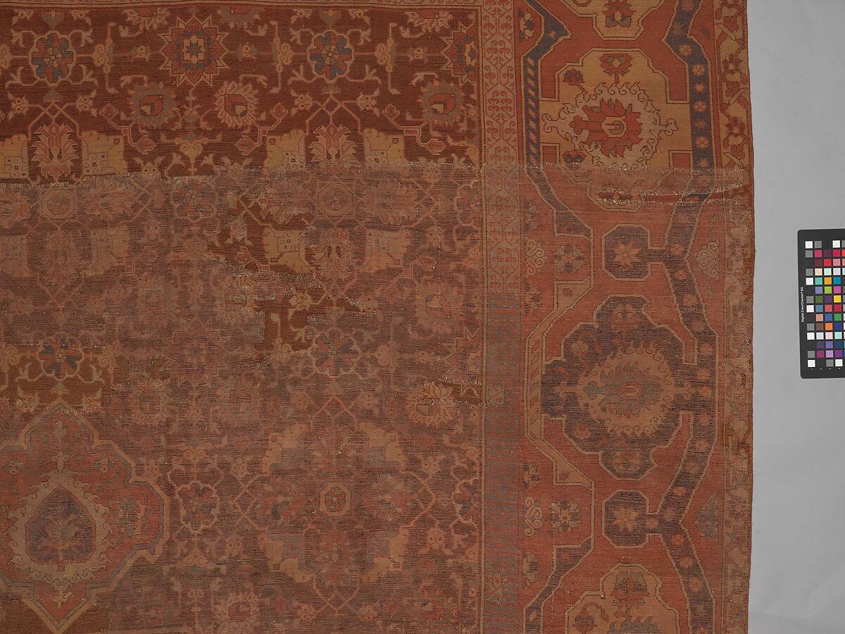 Carpet, Wool (warp, weft and pile); asymmetrically knotted pile