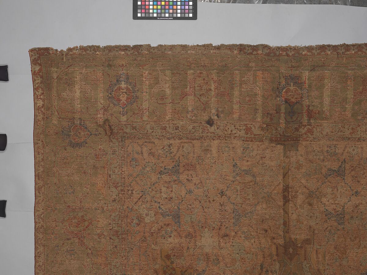 Carpet, Cotton (warp and weft), wool (pile); asymmetrically knotted pile