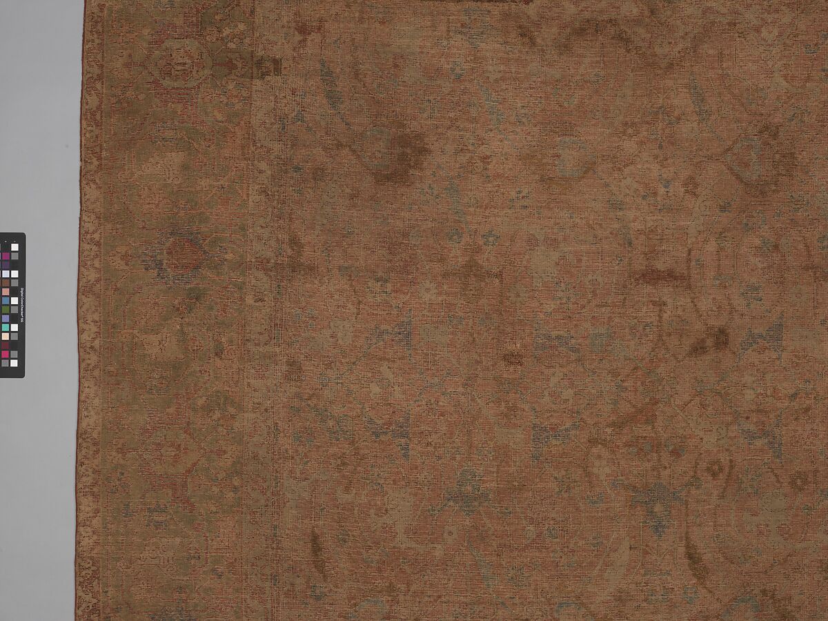 Carpet, Cotton (warp and weft), wool (pile); asymmetrically knotted pile