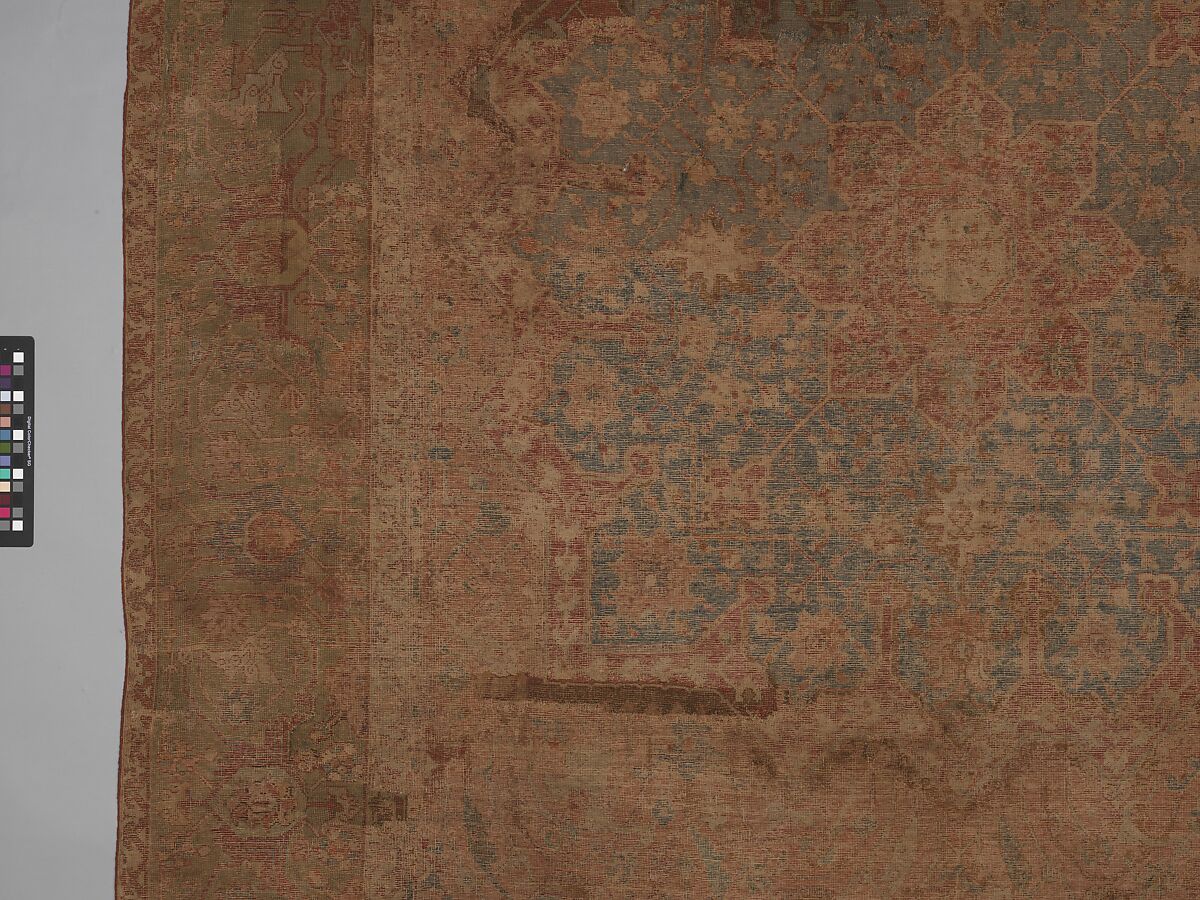 Carpet, Cotton (warp and weft), wool (pile); asymmetrically knotted pile