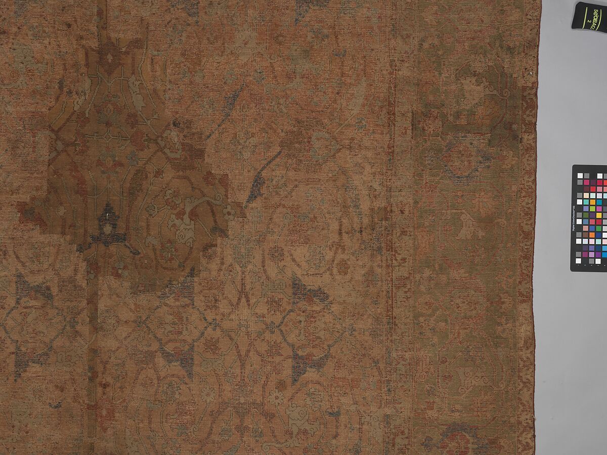 Carpet, Cotton (warp and weft), wool (pile); asymmetrically knotted pile