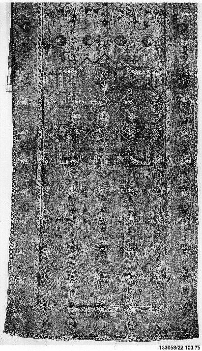 Carpet, Cotton (warp and weft), wool (pile); asymmetrically knotted pile