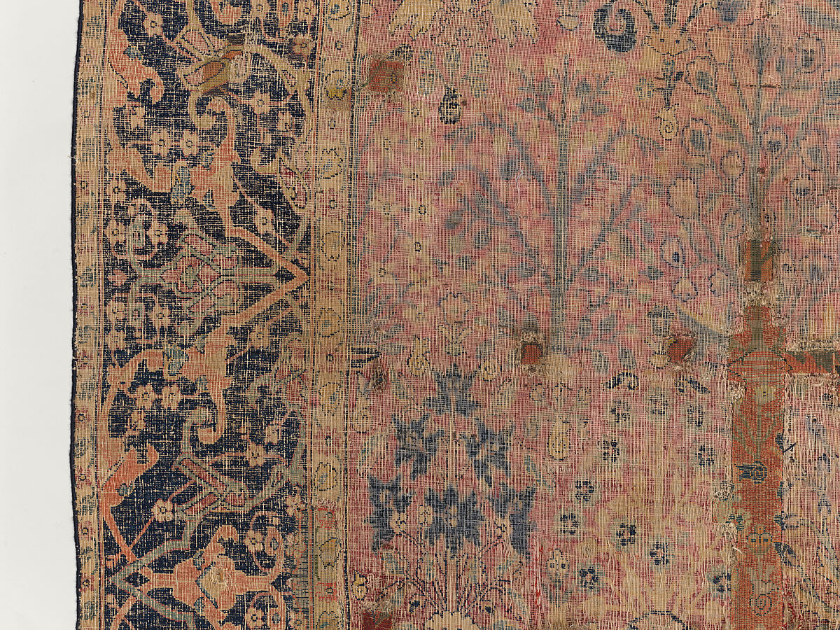 Shrub Carpet, Cotton (warp), wool (weft and pile); asymmetrically knotted pile