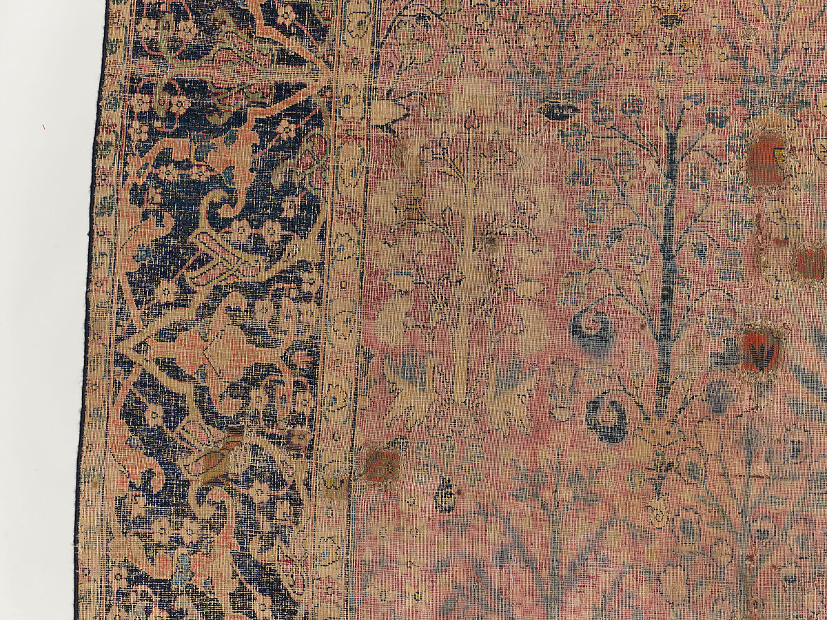 Shrub Carpet, Cotton (warp), wool (weft and pile); asymmetrically knotted pile