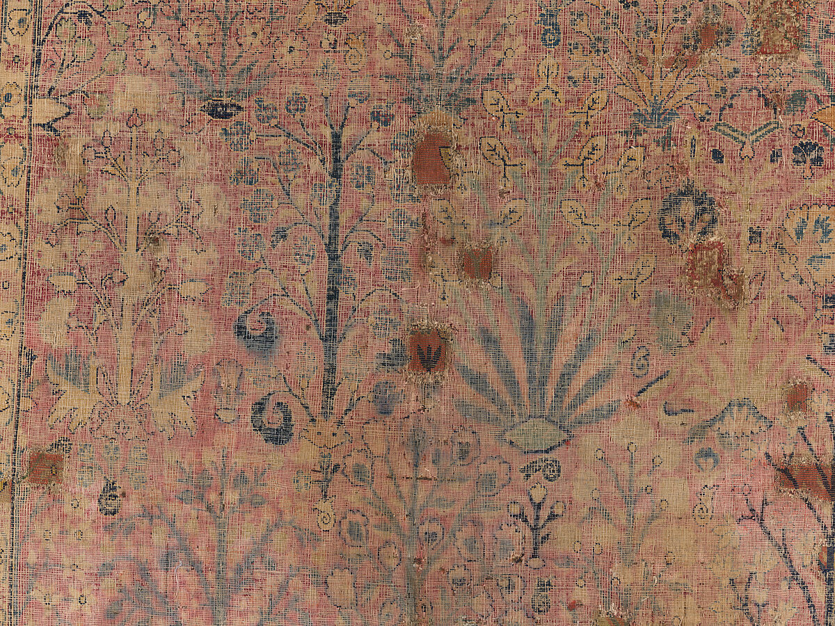 Shrub Carpet, Cotton (warp), wool (weft and pile); asymmetrically knotted pile