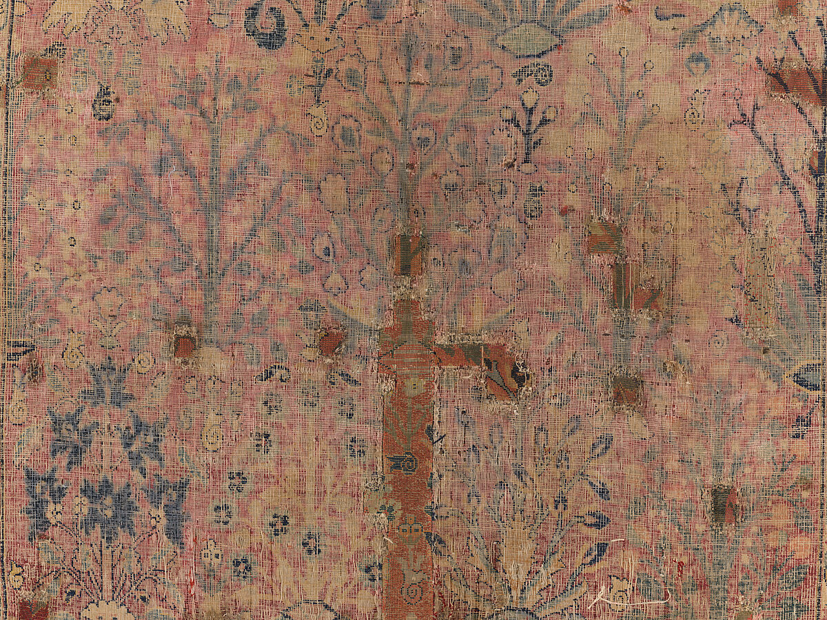 Shrub Carpet, Cotton (warp), wool (weft and pile); asymmetrically knotted pile