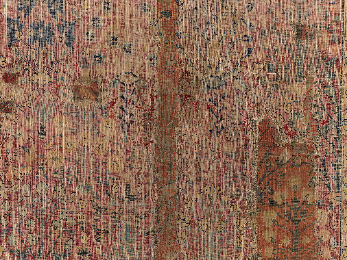 Shrub Carpet, Cotton (warp), wool (weft and pile); asymmetrically knotted pile