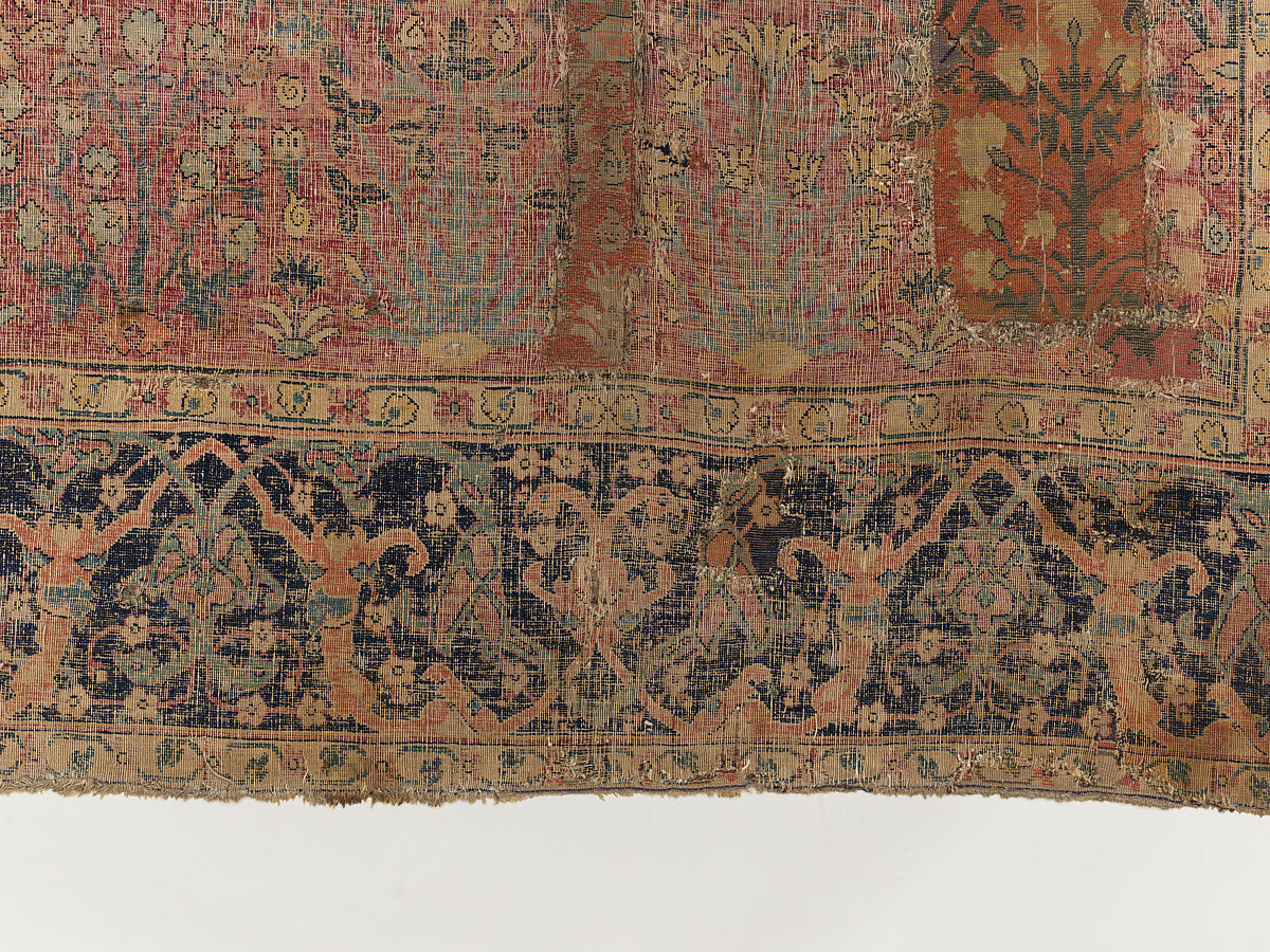 Shrub Carpet, Cotton (warp), wool (weft and pile); asymmetrically knotted pile