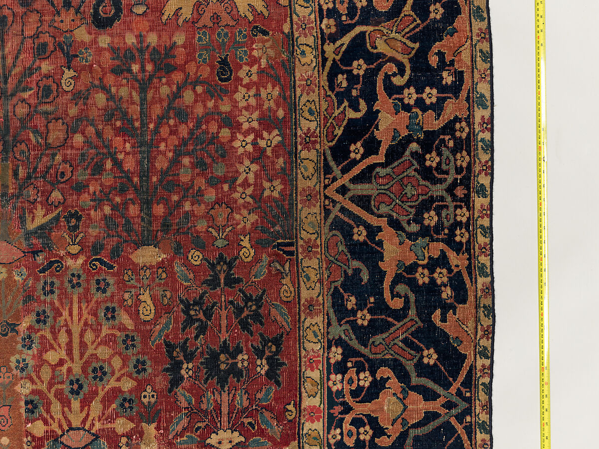 Shrub Carpet, Cotton (warp), wool (weft and pile); asymmetrically knotted pile