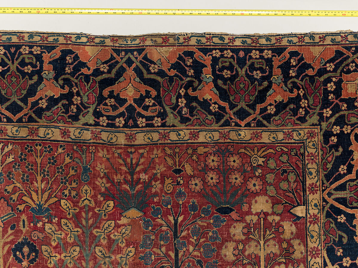 Shrub Carpet, Cotton (warp), wool (weft and pile); asymmetrically knotted pile