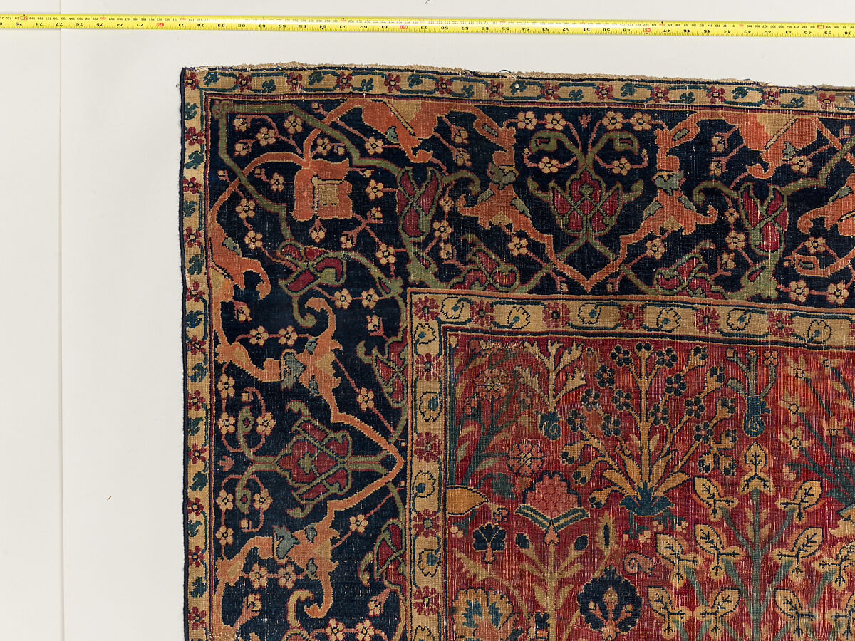 Shrub Carpet, Cotton (warp), wool (weft and pile); asymmetrically knotted pile