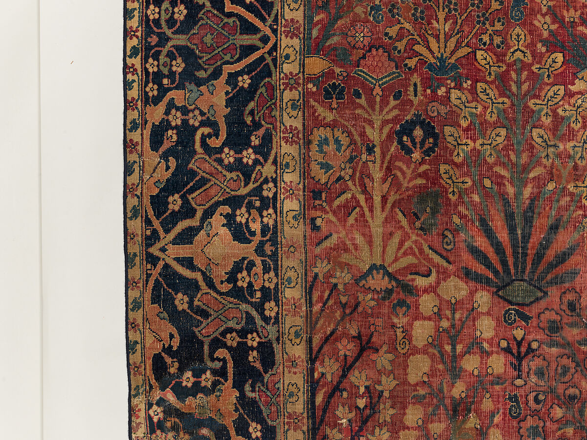 Shrub Carpet, Cotton (warp), wool (weft and pile); asymmetrically knotted pile