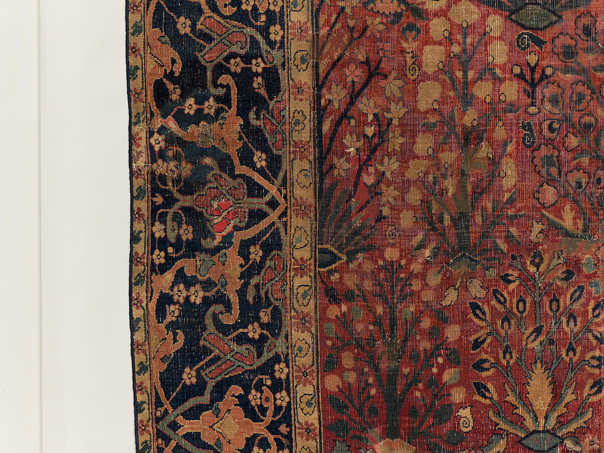 Shrub Carpet, Cotton (warp), wool (weft and pile); asymmetrically knotted pile