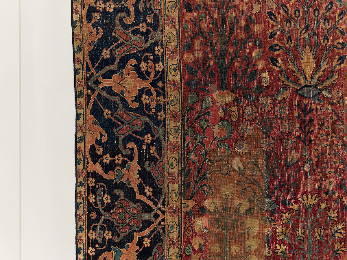 Shrub Carpet, Cotton (warp), wool (weft and pile); asymmetrically knotted pile