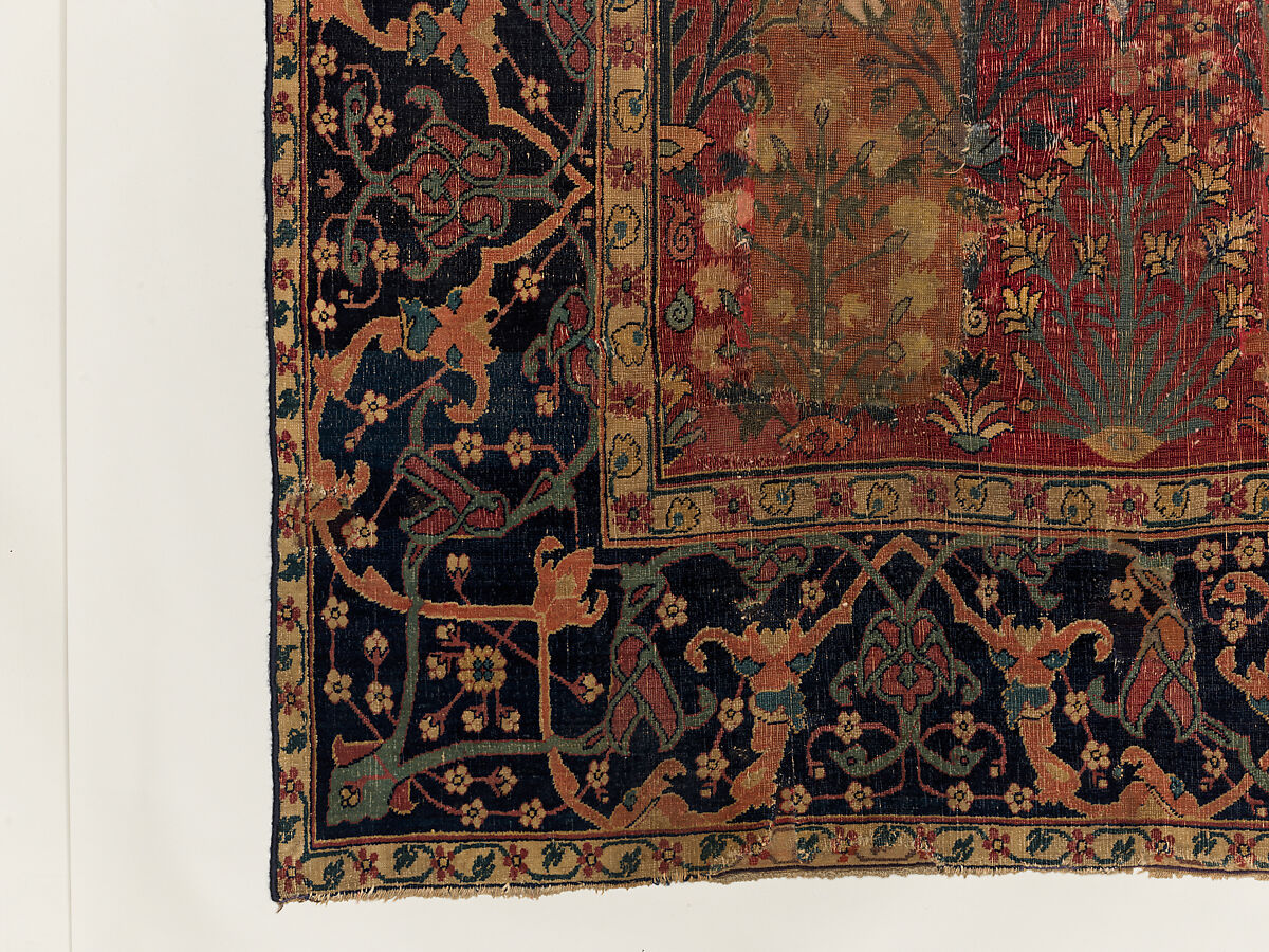 Shrub Carpet, Cotton (warp), wool (weft and pile); asymmetrically knotted pile