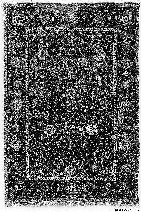 Carpet, Cotton (warp and weft), wool (pile); asymmetrically knotted pile