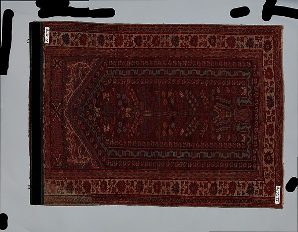 Demirci Prayer Rug, Wool (warp, weft and pile); symmetrically knotted pile