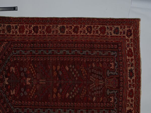Demirci Prayer Rug, Wool (warp, weft and pile); symmetrically knotted pile