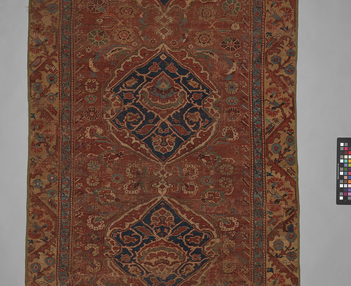 Carpet, Wool (warp, weft and pile); symmetrically knotted pile