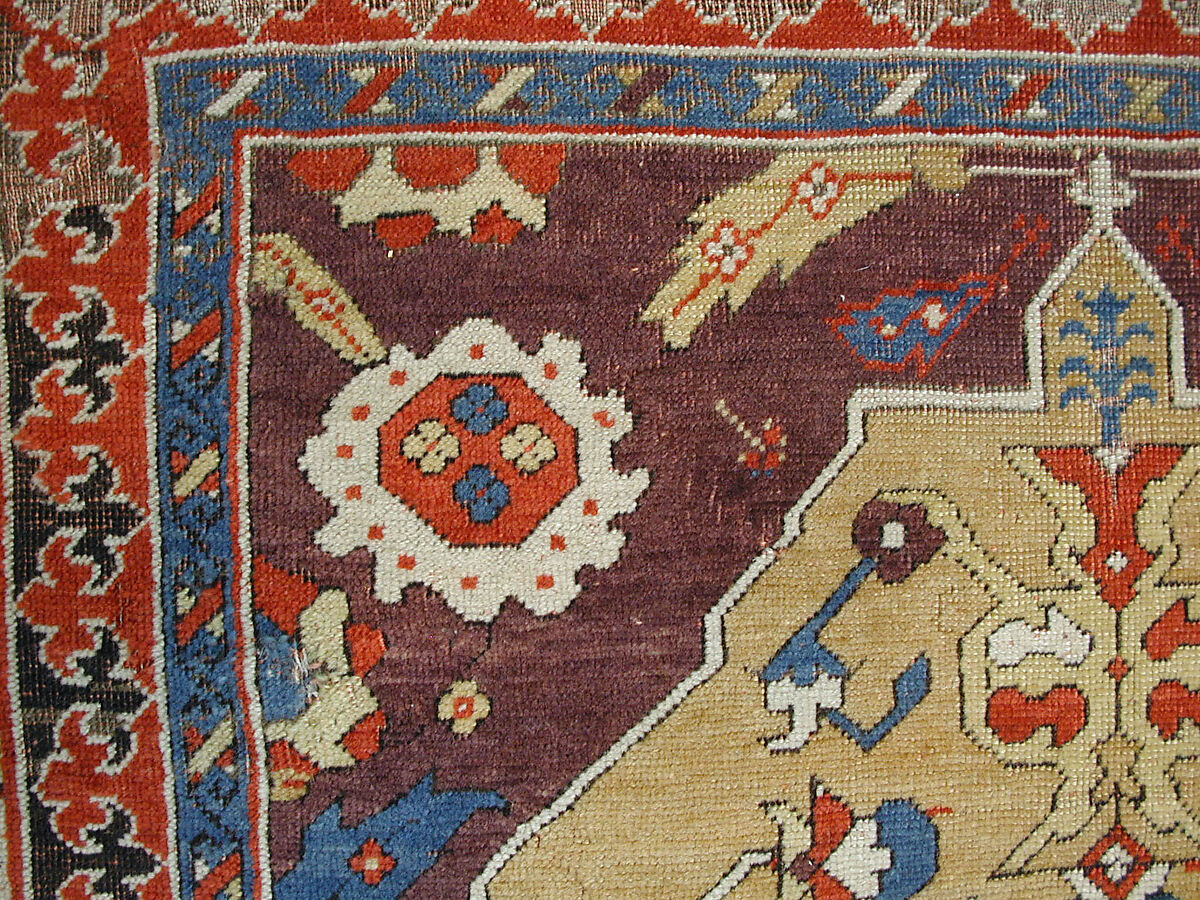 Carpet, Wool (warp, weft and pile); symmetrically knotted pile