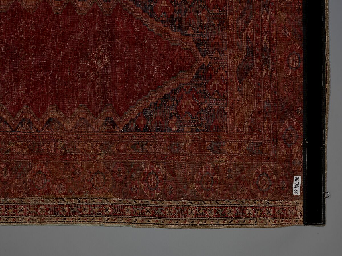 Prayer Rug with Inscription in Niche, Wool (warp, weft and pile); symmetrically knotted pile