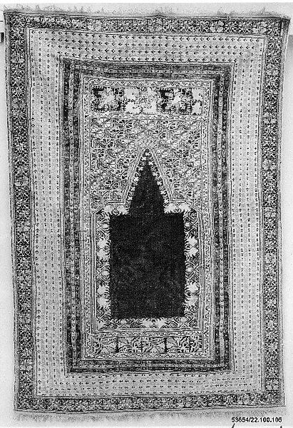 Carpet, Wool (warp and pile), cotton (weft); symmetrically knotted pile 