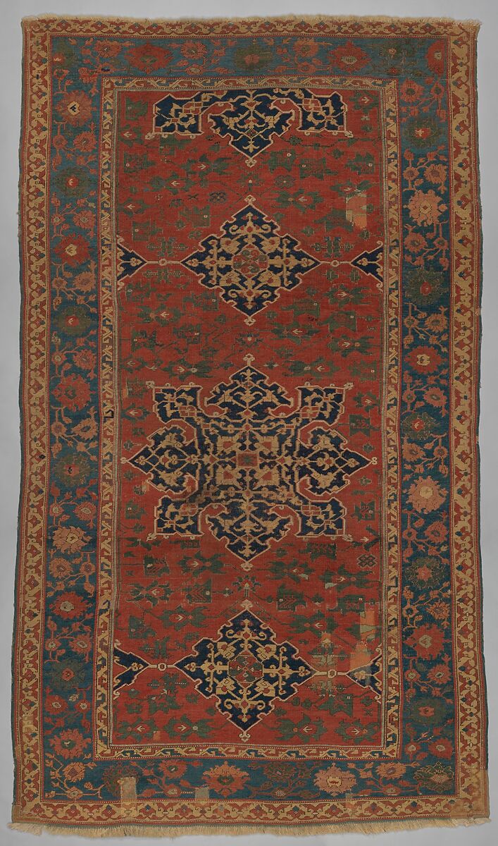 "Star Ushak" Carpet, Wool (warp, weft and pile); symmetrically knotted pile 