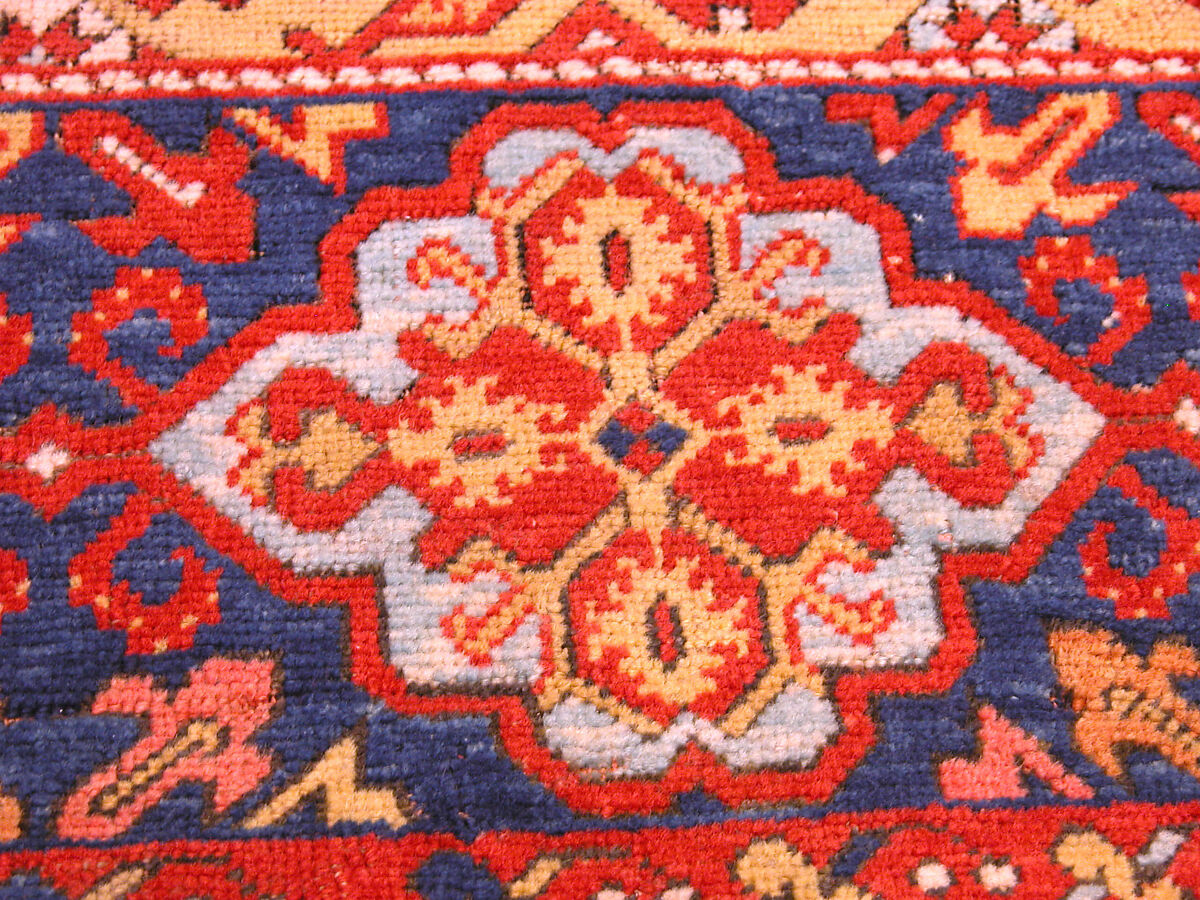 "Ornamental Lotto" Carpet, Wool (warp, weft and pile); symmetrically knotted pile