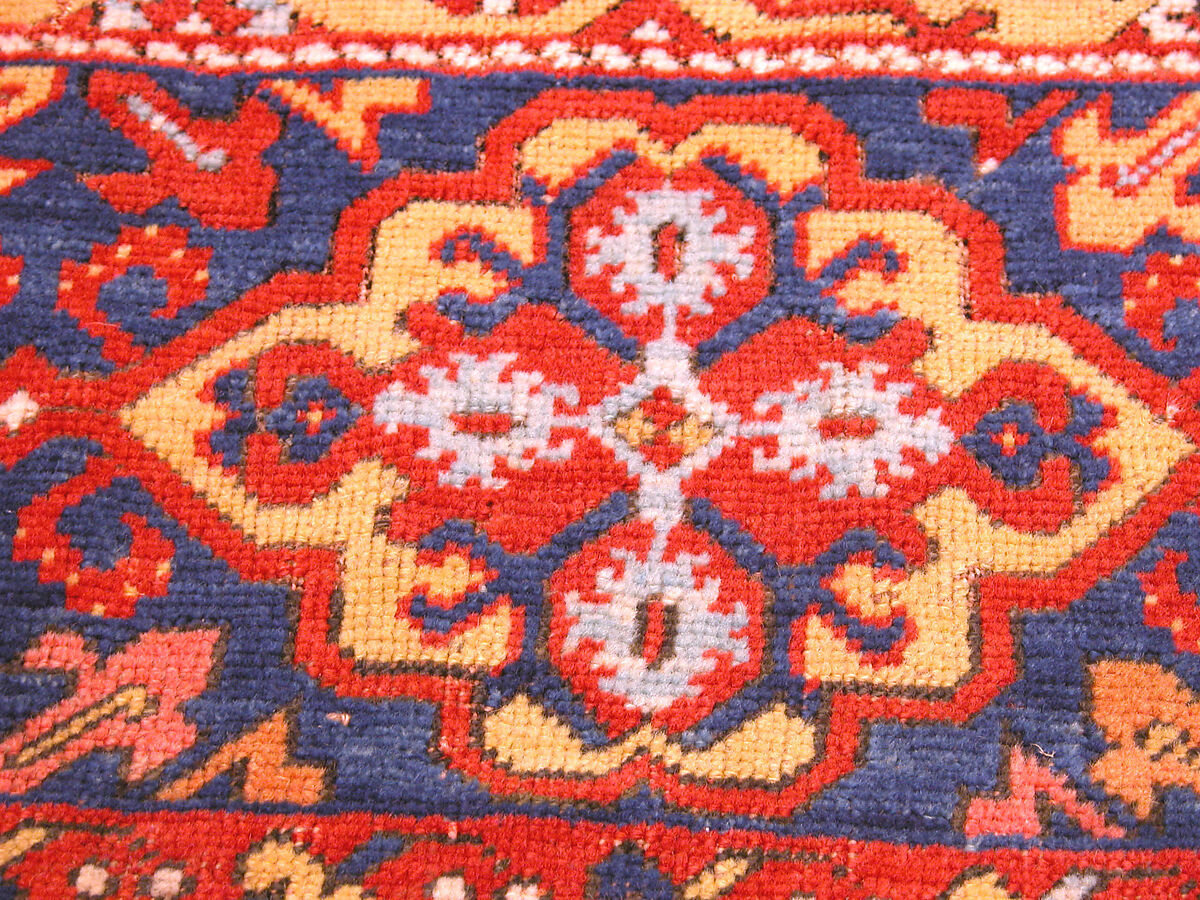 "Ornamental Lotto" Carpet, Wool (warp, weft and pile); symmetrically knotted pile