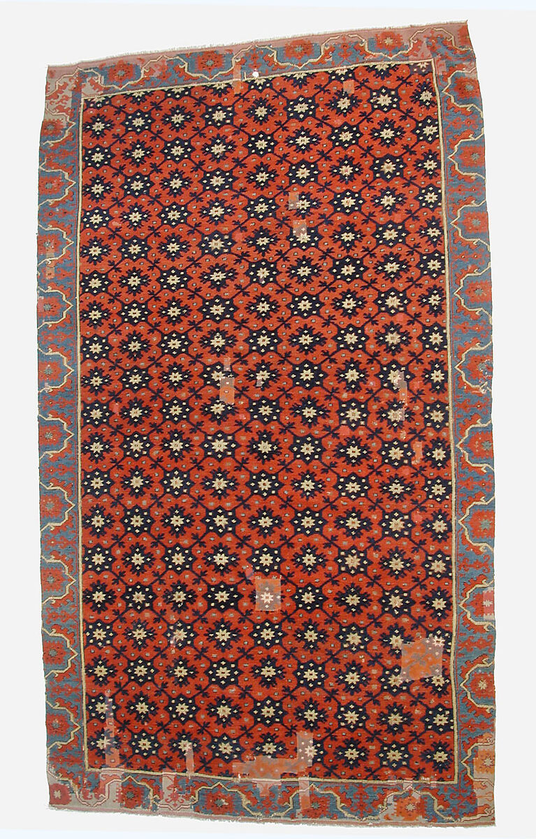 Carpet, Wool (warp, weft and pile); symmetrically knotted pile