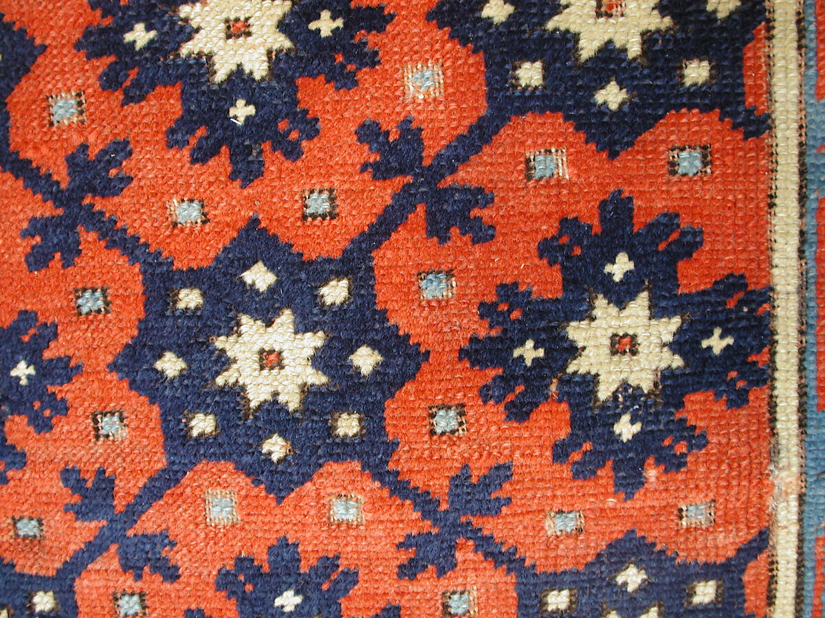Carpet, Wool (warp, weft and pile); symmetrically knotted pile