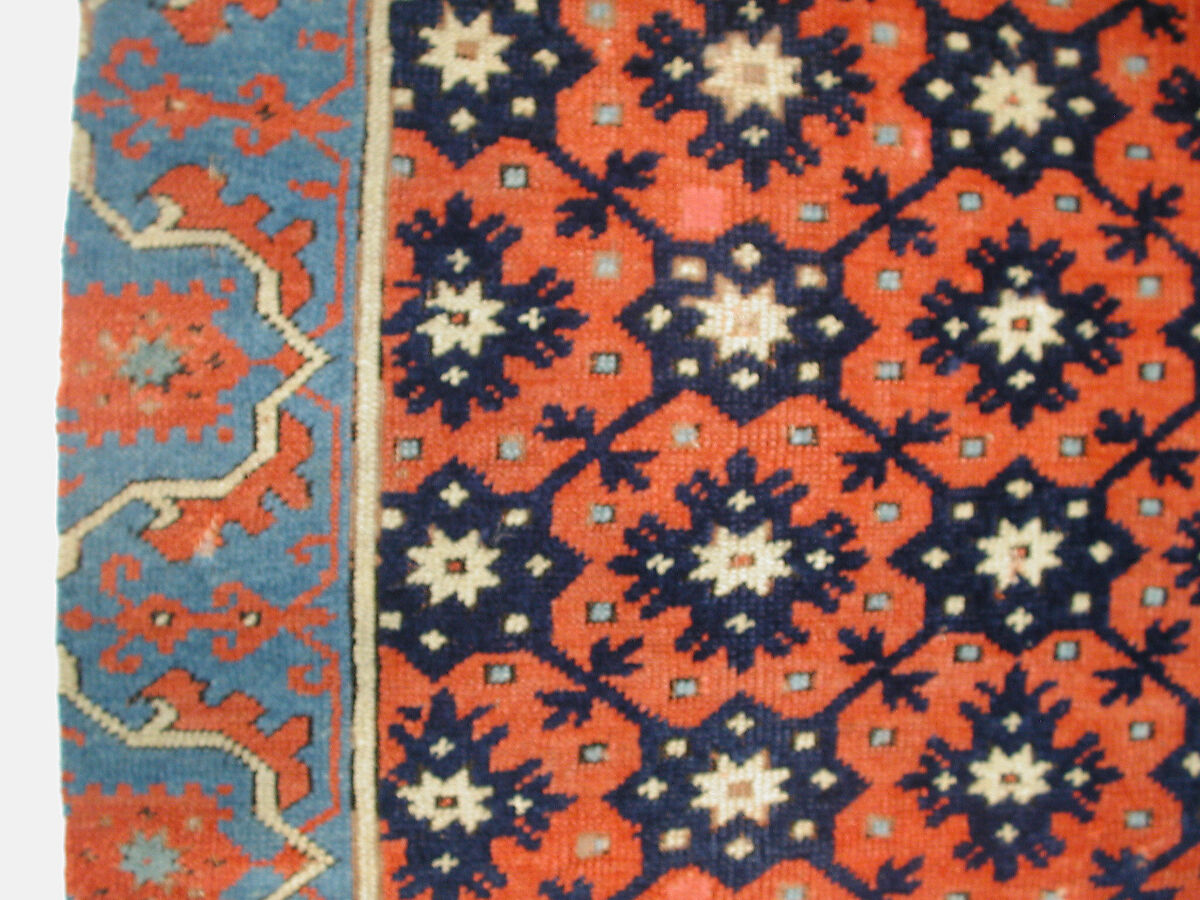 Carpet, Wool (warp, weft and pile); symmetrically knotted pile