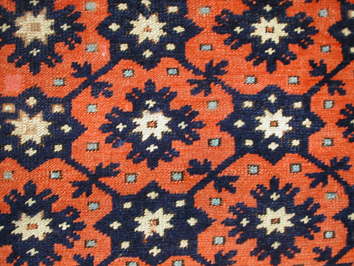 Carpet, Wool (warp, weft and pile); symmetrically knotted pile