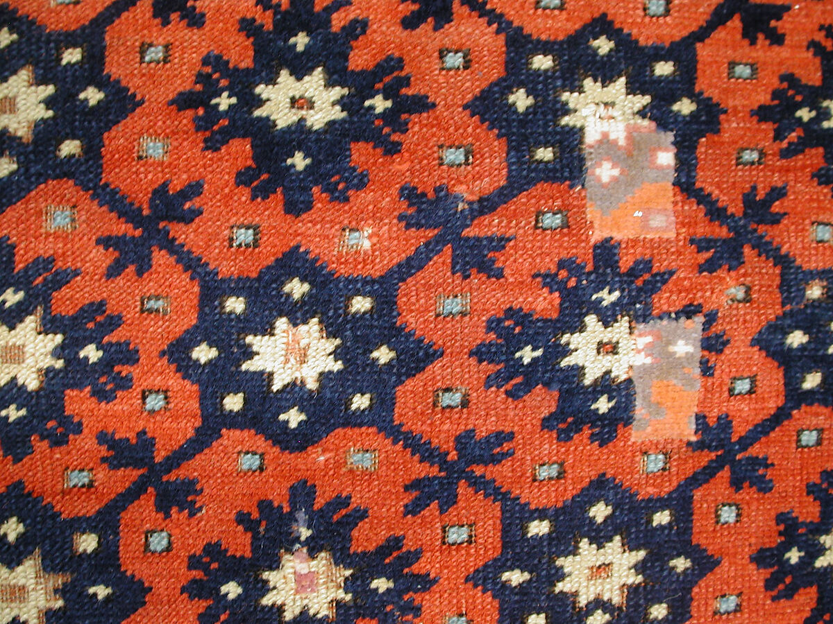 Carpet, Wool (warp, weft and pile); symmetrically knotted pile