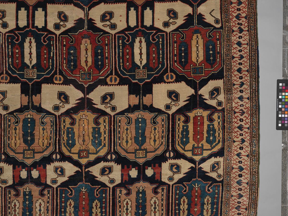 Carpet, Wool (warp, weft, pile); symmetrically knotted pile