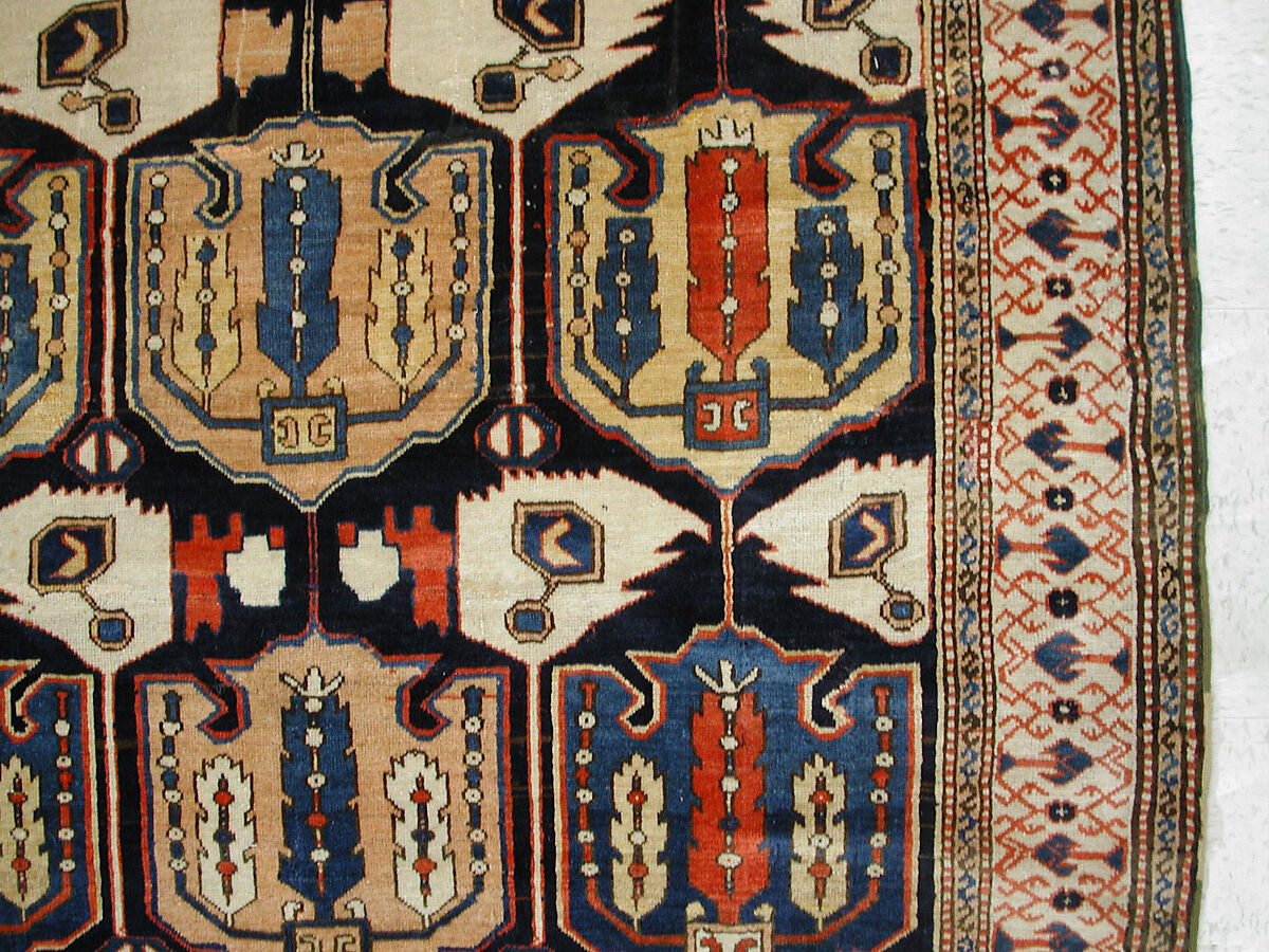 Carpet, Wool (warp, weft, pile); symmetrically knotted pile