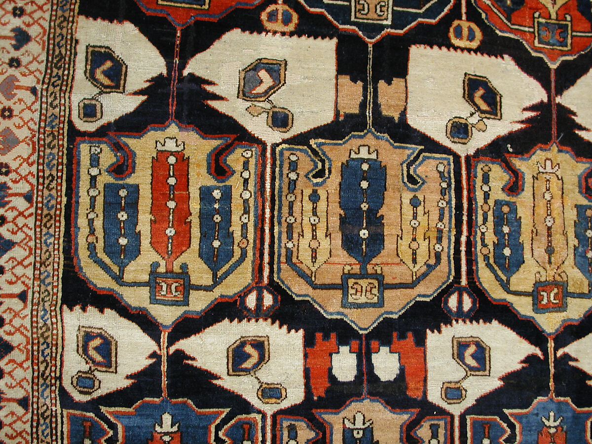 Carpet, Wool (warp, weft, pile); symmetrically knotted pile