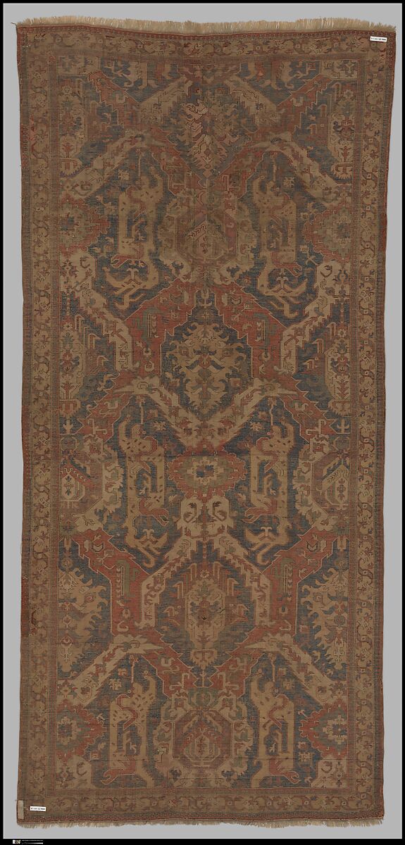 Dragon Carpet, Wool (warp, weft, pile); symmetrically knotted pile