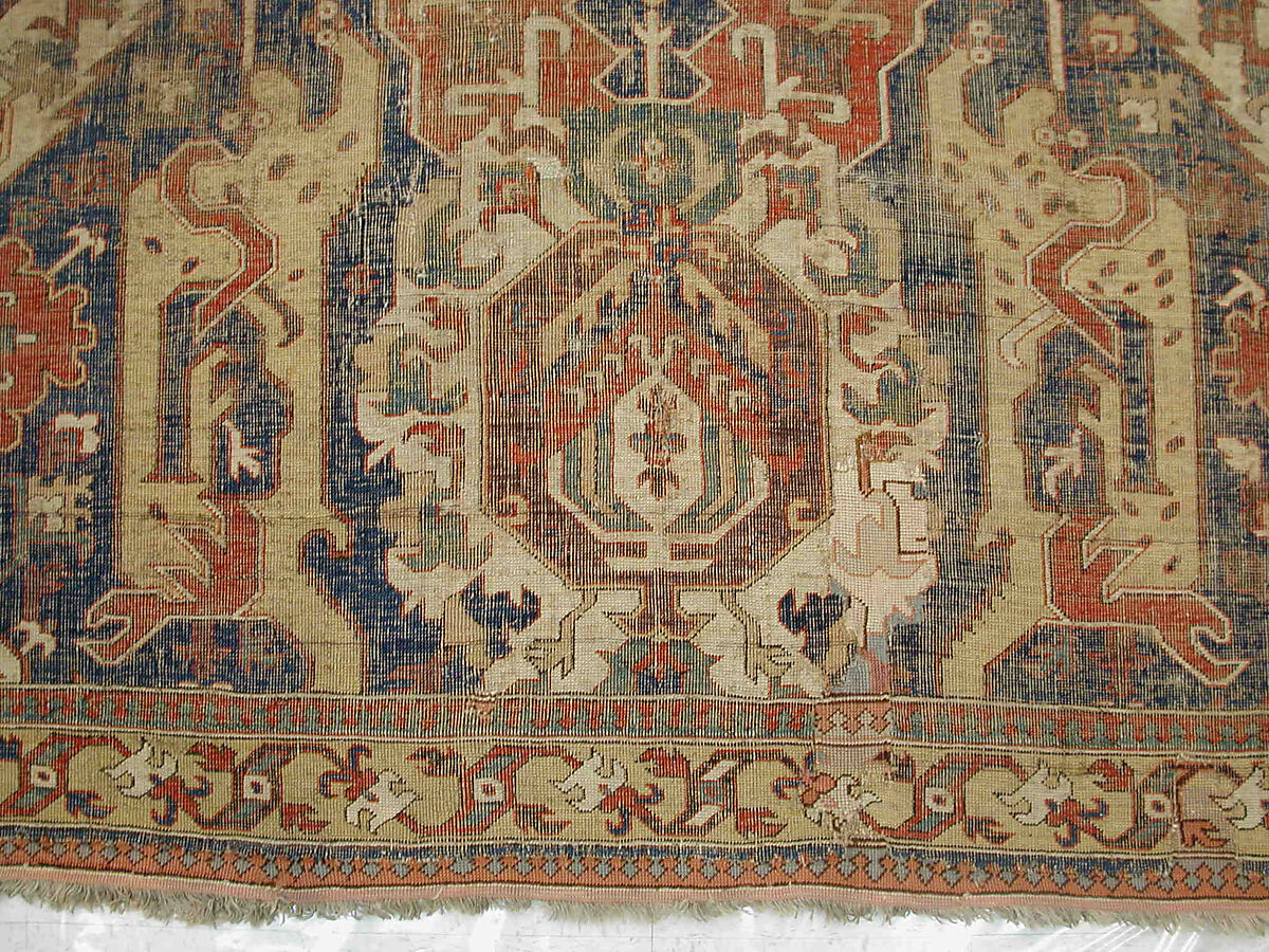 Dragon Carpet, Wool (warp, weft, pile); symmetrically knotted pile