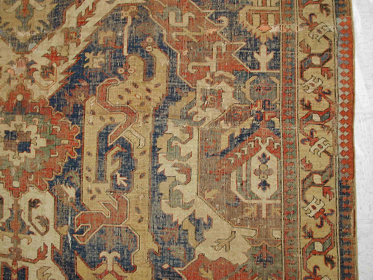 Dragon Carpet, Wool (warp, weft, pile); symmetrically knotted pile