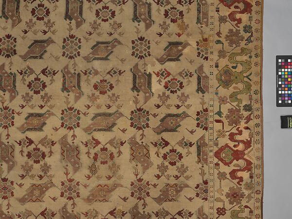 Bird carpet, Wool (warp, weft and pile); symmetrically knotted pile