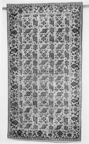 Bird carpet, Wool (warp, weft and pile); symmetrically knotted pile