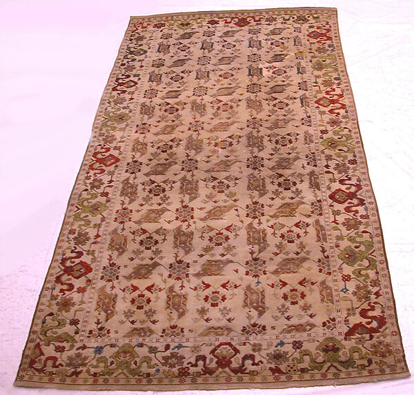 Bird carpet, Wool (warp, weft and pile); symmetrically knotted pile