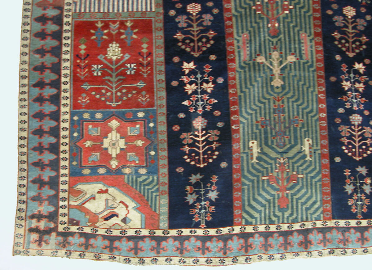Garden Carpet, Cotton (warp and weft), wool (pile); symmetrically knotted pile