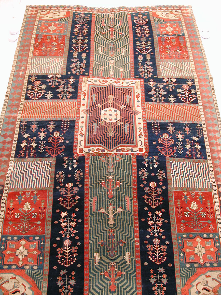 Garden Carpet, Cotton (warp and weft), wool (pile); symmetrically knotted pile