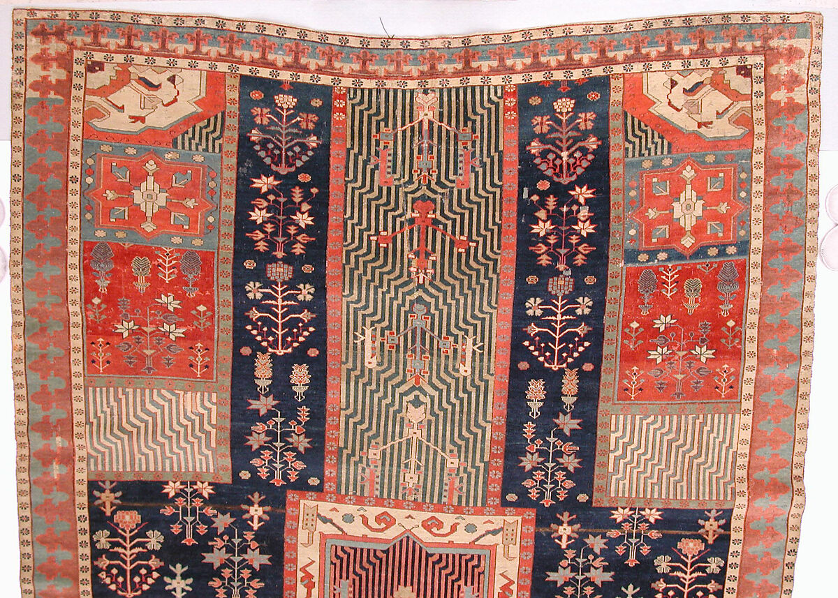 Garden Carpet, Cotton (warp and weft), wool (pile); symmetrically knotted pile