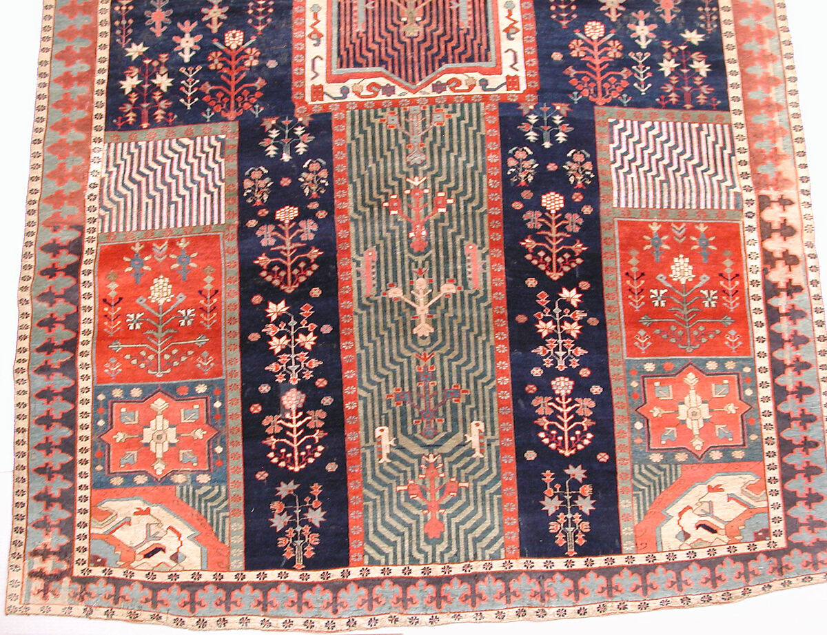 Garden Carpet, Cotton (warp and weft), wool (pile); symmetrically knotted pile