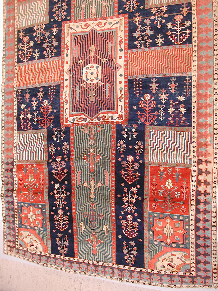 Garden Carpet, Cotton (warp and weft), wool (pile); symmetrically knotted pile