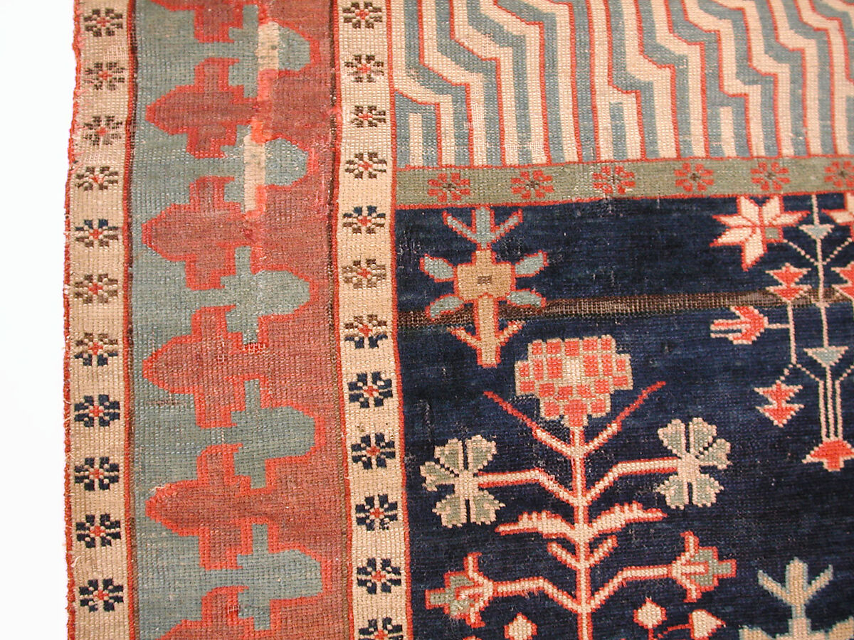 Garden Carpet, Cotton (warp and weft), wool (pile); symmetrically knotted pile