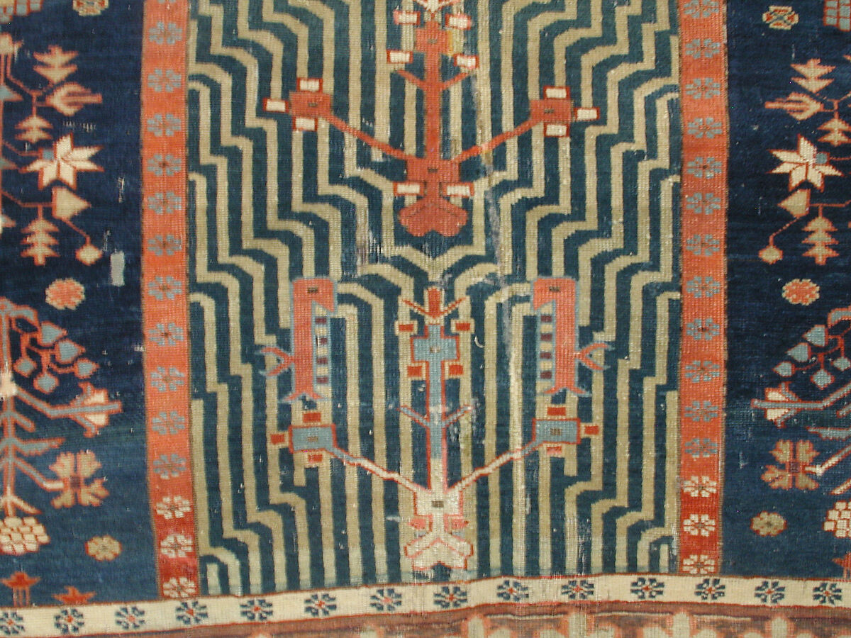 Garden Carpet, Cotton (warp and weft), wool (pile); symmetrically knotted pile